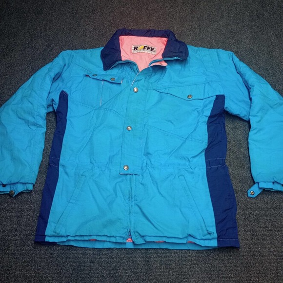 Vintage 90s Roffe Skiwear Lightweight Union Made Jacket Adult Medium Blue Ski‎ - Picture 1 of 11